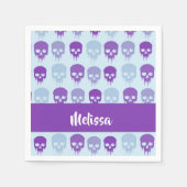 Purple and blue melting skulls pattern serviette (Vorderseite)