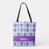 Purple and blue melting skulls pattern tasche (Rückseite)