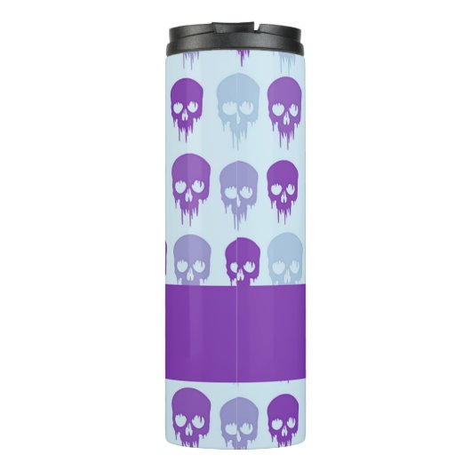 Purple and blue melting skulls pattern thermosbecher (Rückseite)