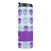 Purple and blue melting skulls pattern thermosbecher (Nach rechts gedreht)