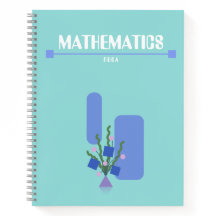 Purple and blue Notebook with geometric flowers 