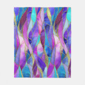 Purple and Blue Stained Glass Mosaic pattern Fleecedecke (Vorderseite)