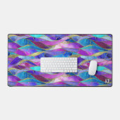 Purple and Blue Stained Glass Mosaic pattern Schreibtischunterlage (Tastatur & Maus)