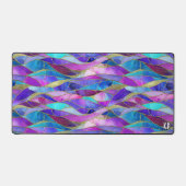 Purple and Blue Stained Glass Mosaic pattern Schreibtischunterlage (Vorderseite)