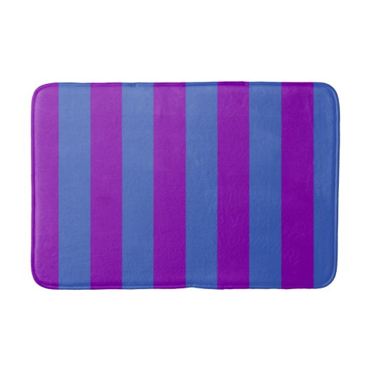 Purple and Blue Stripes Badematte (Vorderseite)