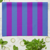 Purple and Blue Stripes Geschirrtuch (Gefaltet)
