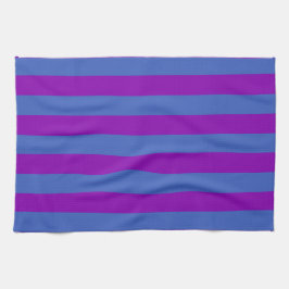 Purple and Blue Stripes Geschirrtuch