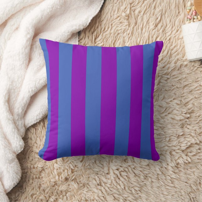 Purple and Blue Stripes Kissen (Decke)