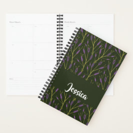 Purple and brown floral branches pattern planer