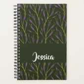 Purple and brown floral branches pattern planer (Vorderseite)
