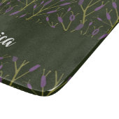 Purple and brown floral branches pattern schneidebrett (Ecke)