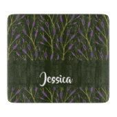 Purple and brown floral branches pattern schneidebrett (Vorderseite)