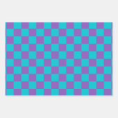 Purple and Cyan Checkerboard Geschenkpapier Set (Vorderseite 2)
