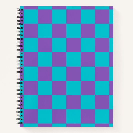 Purple and Cyan Checkerboard Notizblock (Vorderseite)