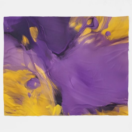 Purple and Gold Abstract Fleecedecke (Vorderseite (Horizontal))