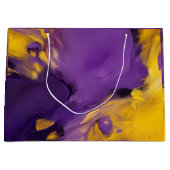 Purple and Gold Abstract Große Geschenktüte (Vorderseite)