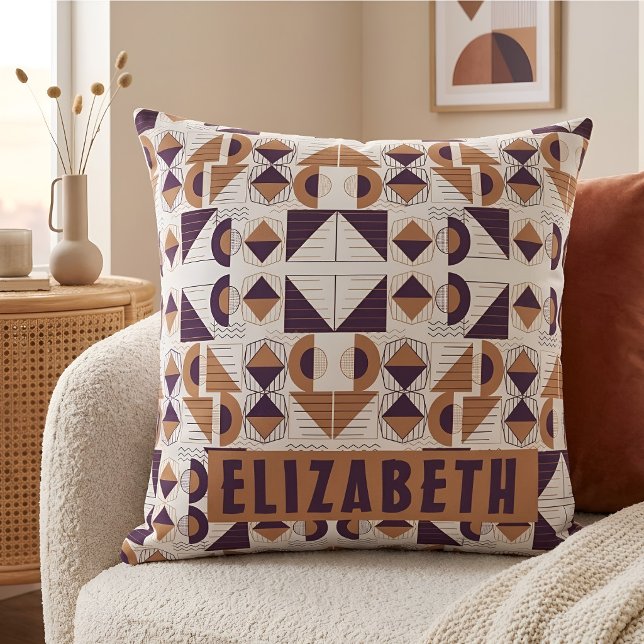 Purple and gold Aesthetic abstract Pattern Kissen (Von Creator hochgeladen)