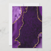 Purple and Gold Agate Marble Save The Date Einladung (Rückseite)