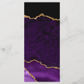 Purple and Gold Agate Marble Wedding Menükarte (Rückseite)