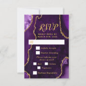 Purple and Gold Agate Meal Selection RSVP Karte (Vorderseite)