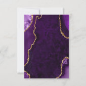 Purple and Gold Agate Meal Selection RSVP Karte (Rückseite)