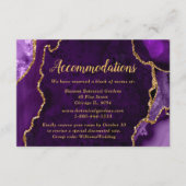 Purple and Gold Agate Wedding Accommodations Begleitkarte (Vorderseite)