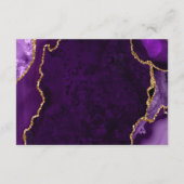Purple and Gold Agate Wedding Accommodations Begleitkarte (Rückseite)