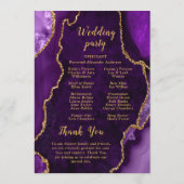 Purple and Gold Agate Wedding Program Programm (Rückseite)