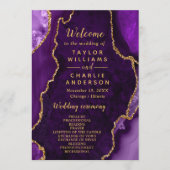 Purple and Gold Agate Wedding Program Programm (Vorderseite)