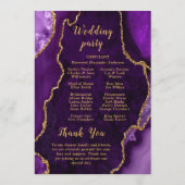Purple and Gold Agate Wedding Program Programm (Rückseite)