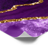 Purple and Gold Agate Wedding Seating Chart Poster (Ecke)