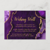 Purple and Gold Agate Wedding Wishing Well Begleitkarte (Vorderseite)
