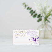 Purple and Gold Bow Diaper Raffle Ticket Begleitkarte (Stehend Vorderseite)