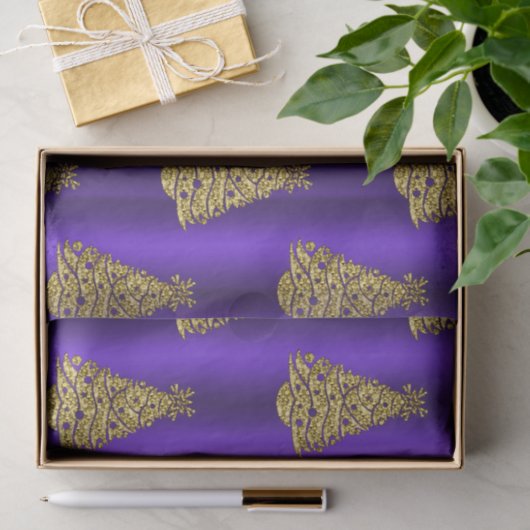 Purple and Gold Christmas  Seidenpapier (Geschenk)