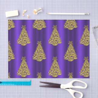 Purple and Gold Christmas Seidenpapier