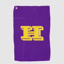 Purple and Gold College Colors Golf Towel