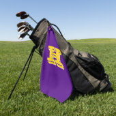 Purple and Gold College Colors Golf Towel Golfhandtuch (Gras)