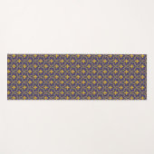 Purple and gold fleur-de-lys quatrefoil pattern yogamatte (Vorderseite (Horizontal))