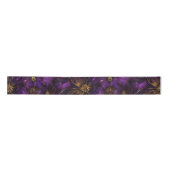 Purple and Gold Flowers Satinband (Vorderseite)