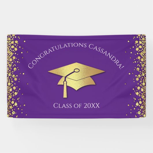 Purple and Gold Graduation Banner (Horizontal)
