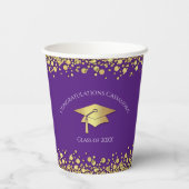 Purple and Gold Graduation Pappbecher (Rückseite)