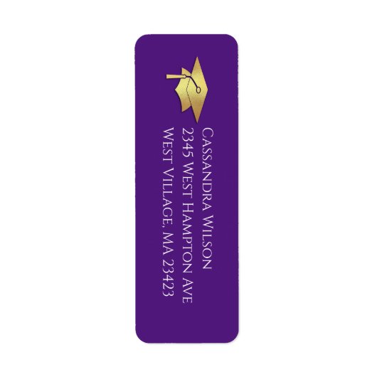 Purple and Gold Graduation Return Address (Vorne)