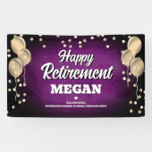 Purple and Gold Happy Retirement  Banner (Horizontal)