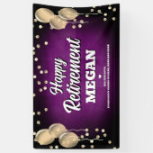 Purple and Gold Happy Retirement  Banner (Vertikal)