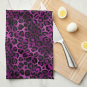 Purple and Gold Leopard Series Design 3 Geschirrtuch (Viertel Falte)