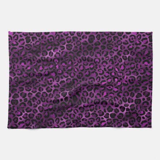 Purple and Gold Leopard Series Design 3 Geschirrtuch (Horizontal)