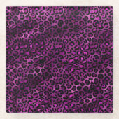 Purple and Gold Leopard Series Design 3 Glasuntersetzer (Vorderseite)
