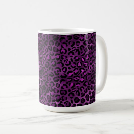 Purple and Gold Leopard Series Design 3 Kaffeetasse (VorderseiteRechts)