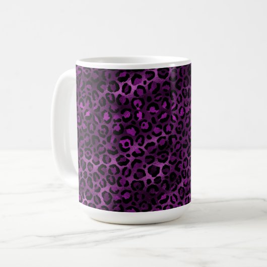 Purple and Gold Leopard Series Design 3 Kaffeetasse (Vorderseite Links)