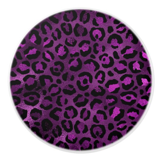 Purple and Gold Leopard Series Design 3 Keramikknauf (Vorderseite)